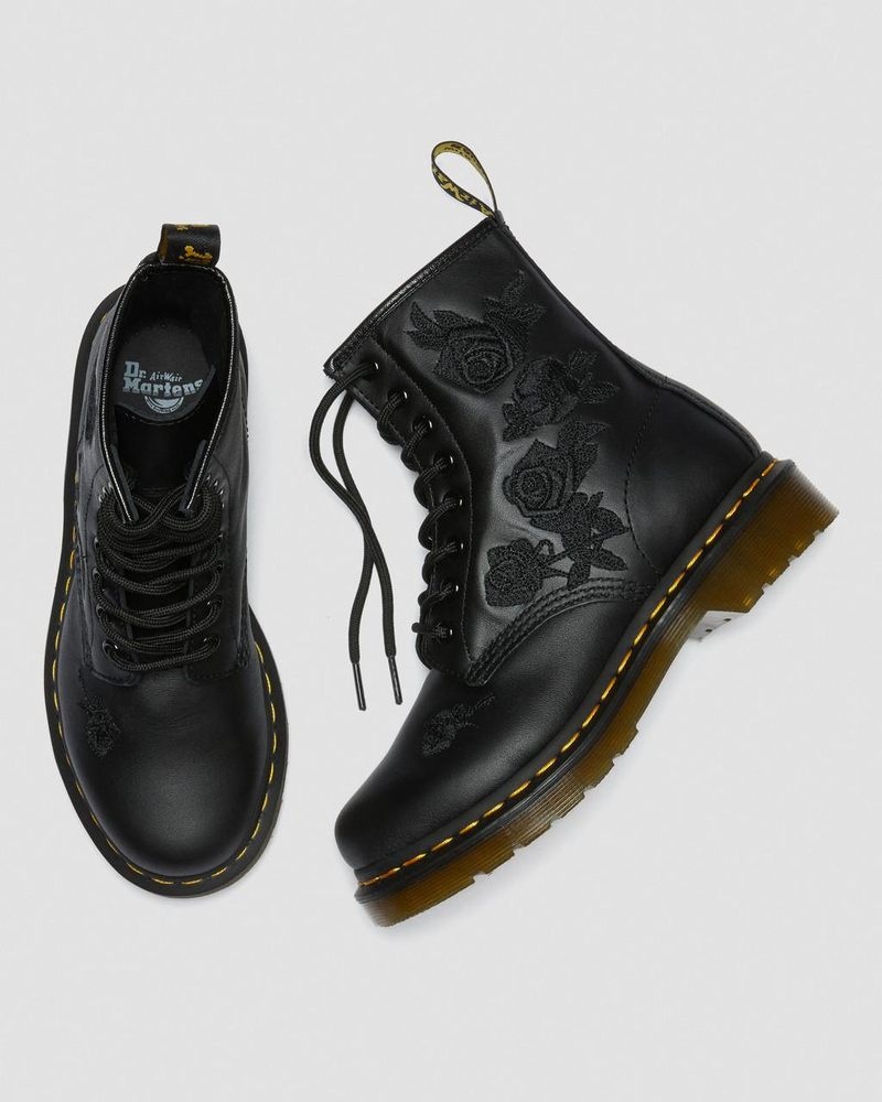 Dr Martin Martens 1460 Vonda Mono - Floral Boots (Softy T) Boots Black | TO54-W0GC