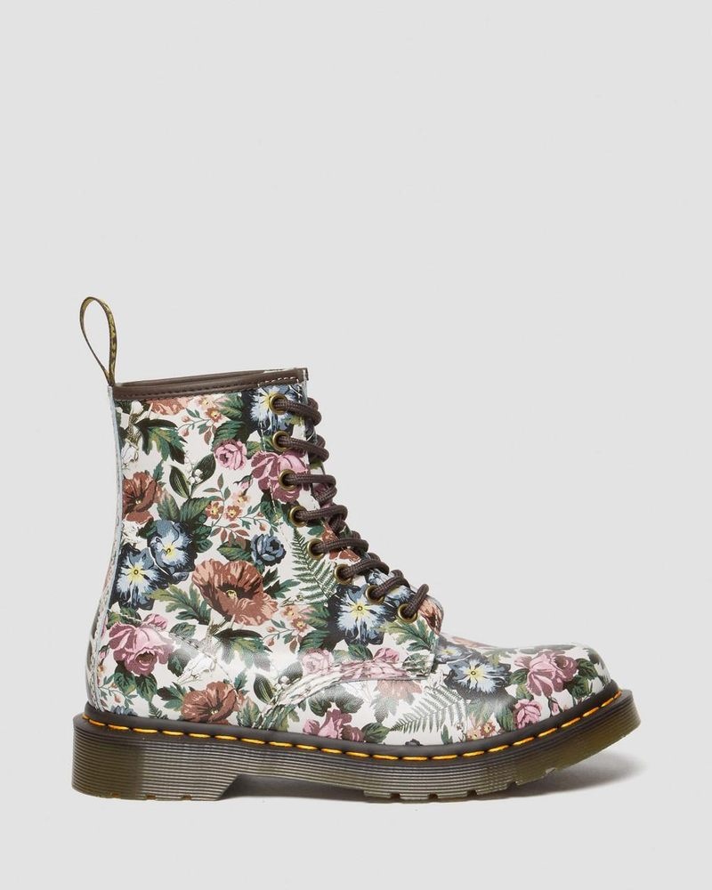 Dr Martin Martens 1460 - English Garden Leather Lace Up Boots (Backhand) Boots Multi | FF44-E9VN