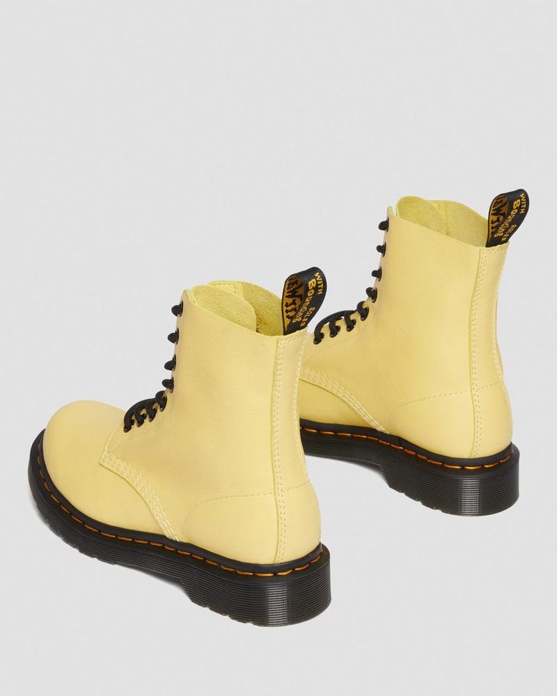 Dr Martin Martens 1460 - Pascal Black Eyelet Lace Up Boots (Virginia) Boots Lemon Yellow | CU98-C1BN