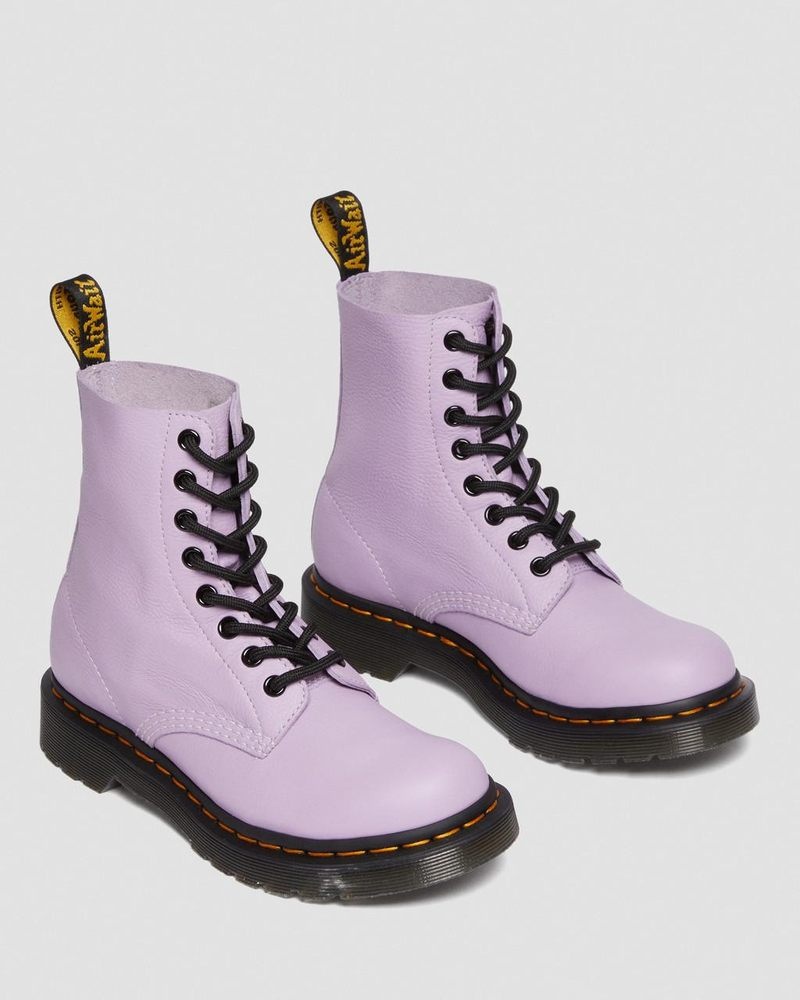 Dr Martin Martens 1460 - Pascal Black Eyelet Lace Up Boots (Virginia) Boots Lilac | FT97-L7HC