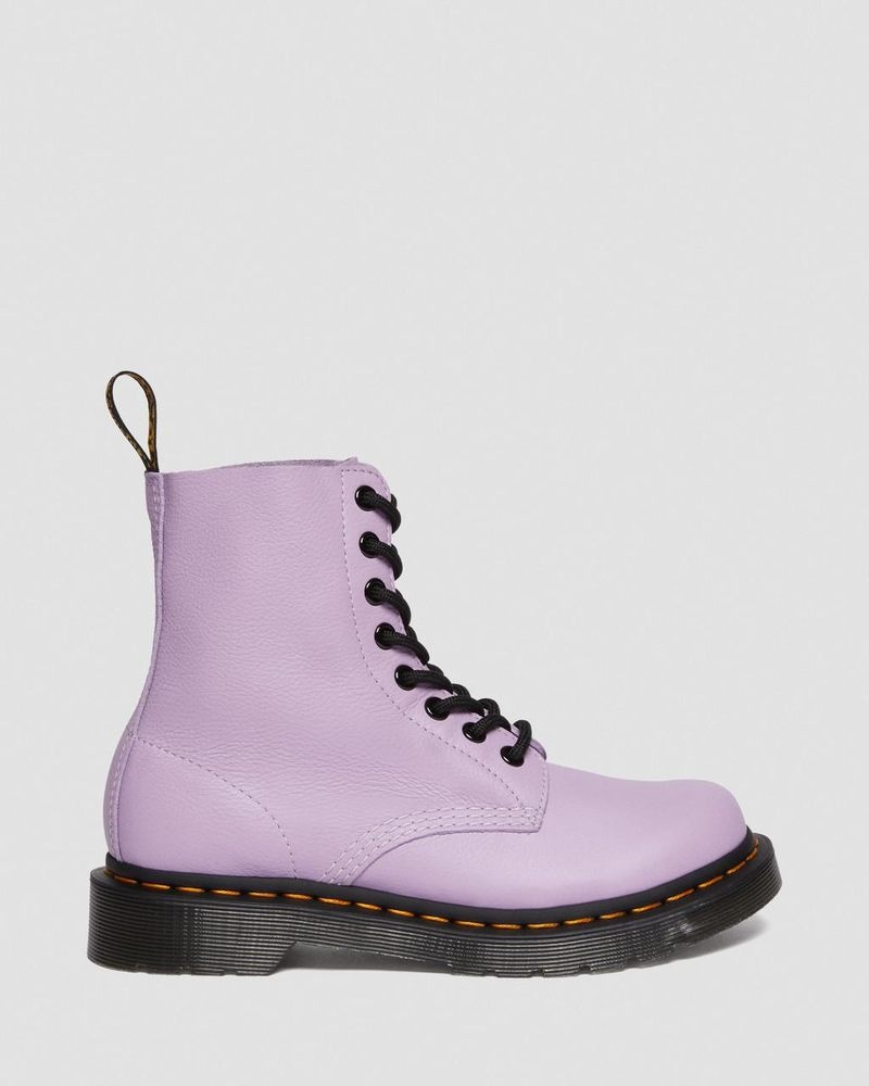 Dr Martin Martens 1460 - Pascal Black Eyelet Lace Up Boots (Virginia) Boots Lilac | FT97-L7HC