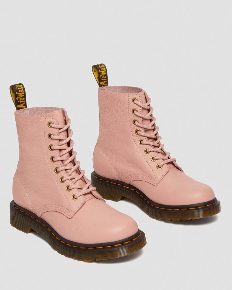 Dr Martin Martens 1460 - Pascal Virginia Leather Boots (Virginia) Boots Peach Beige | PA12-X6QF