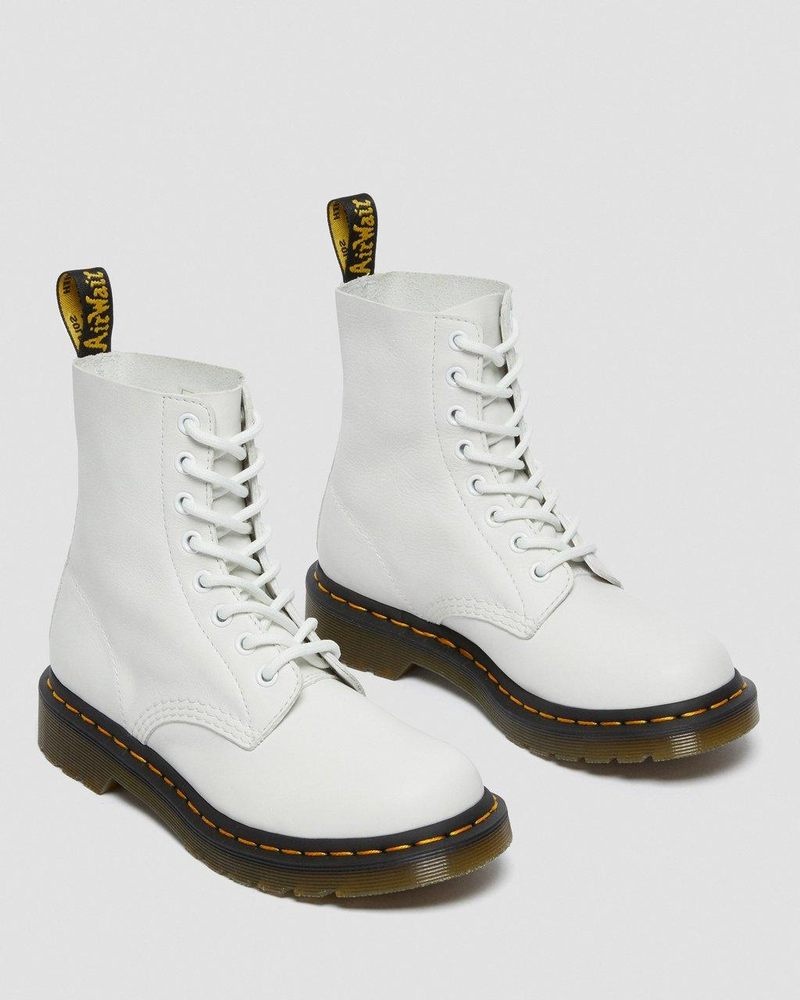 Dr Martin Martens 1460 - Pascal Virginia Leather Boots (Virginia) Boots White | DN73-L0FJ