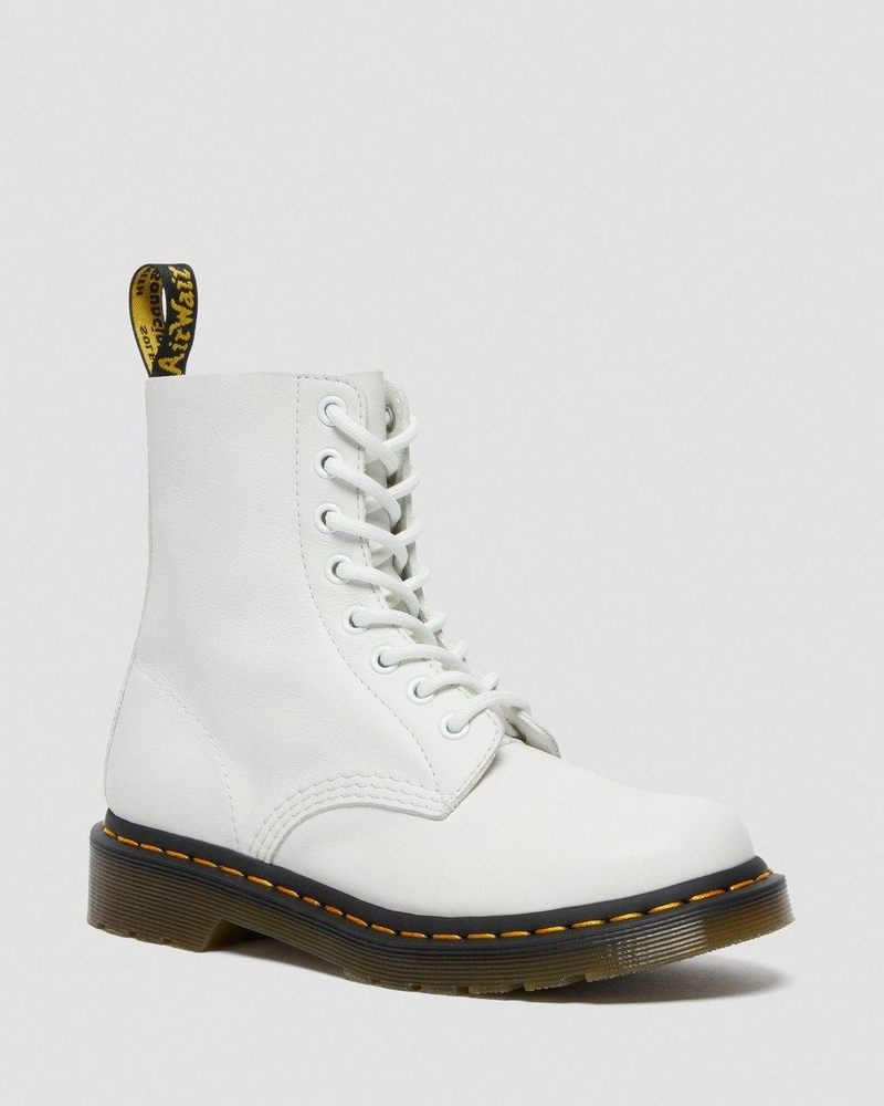 Dr Martin Martens 1460 - Pascal Virginia Leather Boots (Virginia) Boots White | DN73-L0FJ