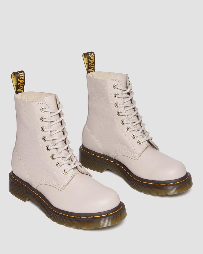 Dr Martin Martens 1460 - Pascal Virginia Leather Boots (Virginia) Boots Vintage Taupe | MN83-U8YF