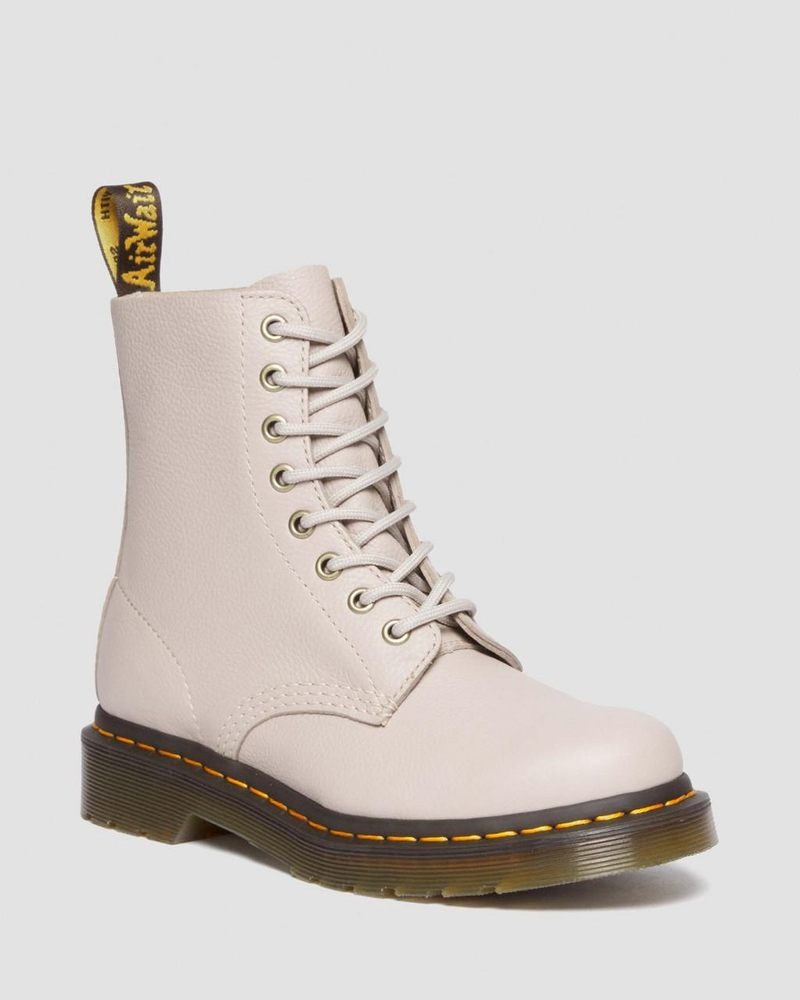 Dr Martin Martens 1460 - Pascal Virginia Leather Boots (Virginia) Boots Vintage Taupe | MN83-U8YF