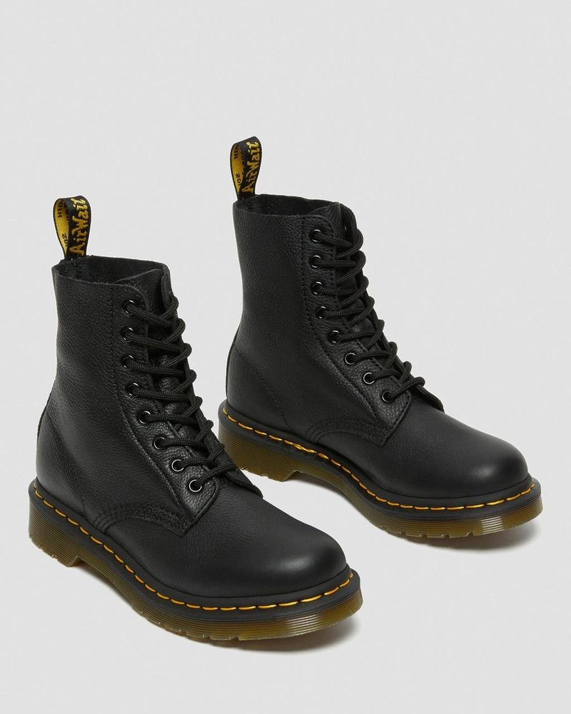 Dr Martin Martens 1460 - Pascal Virginia Leather Boots (Virginia) Boots Black | KT36-X2NC