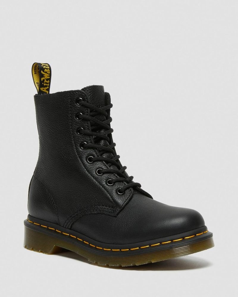 Dr Martin Martens 1460 - Pascal Virginia Leather Boots (Virginia) Boots Black | KT36-X2NC