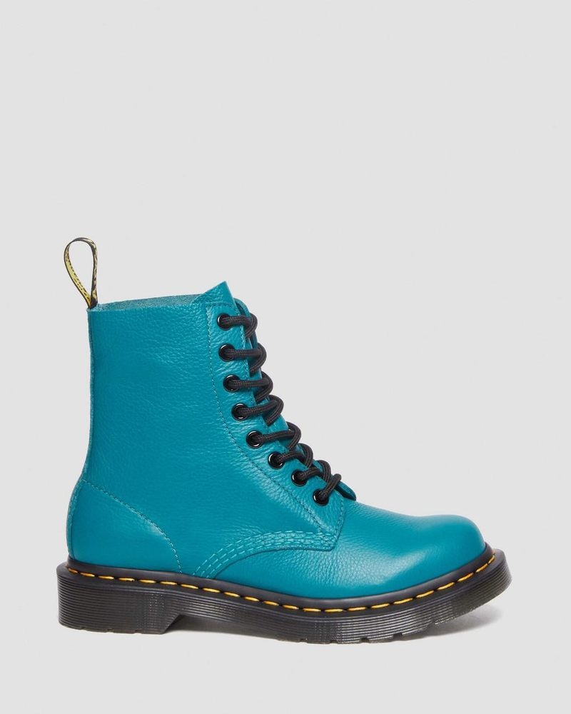 Dr Martin Martens 1460 - Pascal Virginia Leather Boots (Virginia) Boots Teal Green | WH59-V1MB