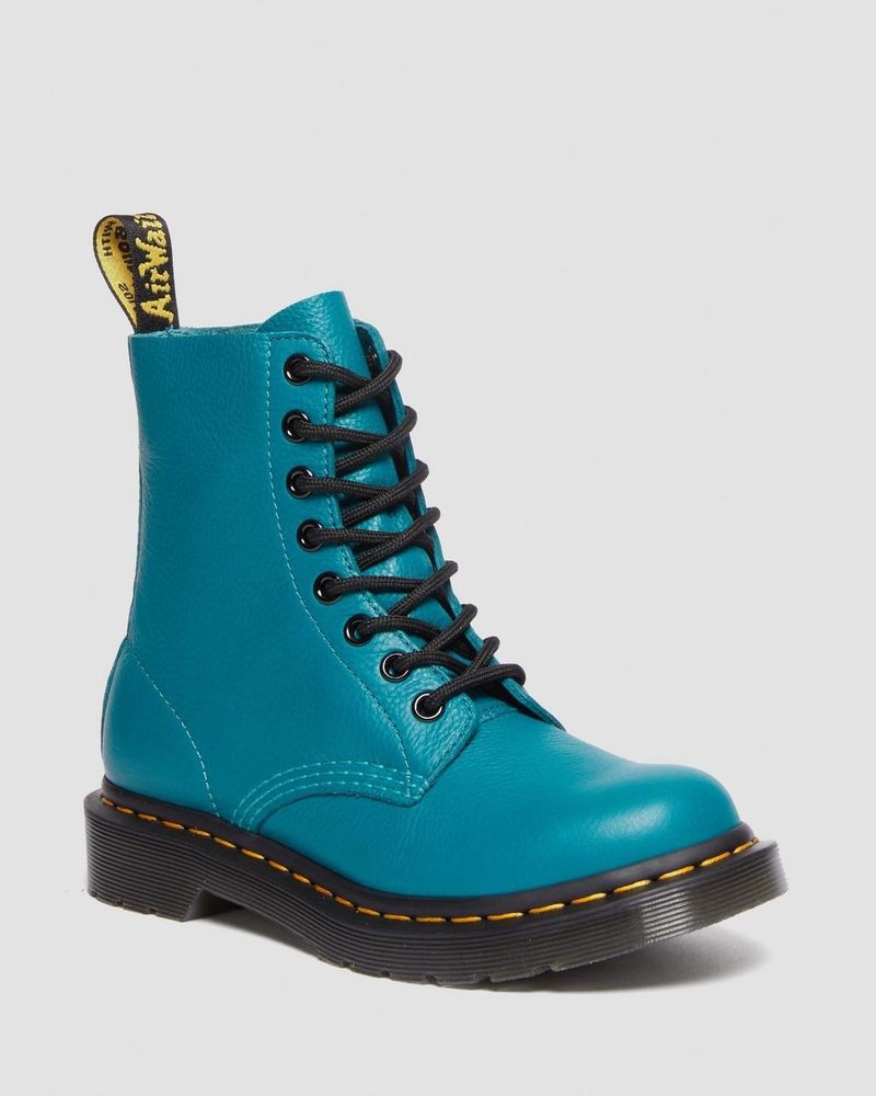 Dr Martin Martens 1460 - Pascal Virginia Leather Boots (Virginia) Boots Teal Green | WH59-V1MB