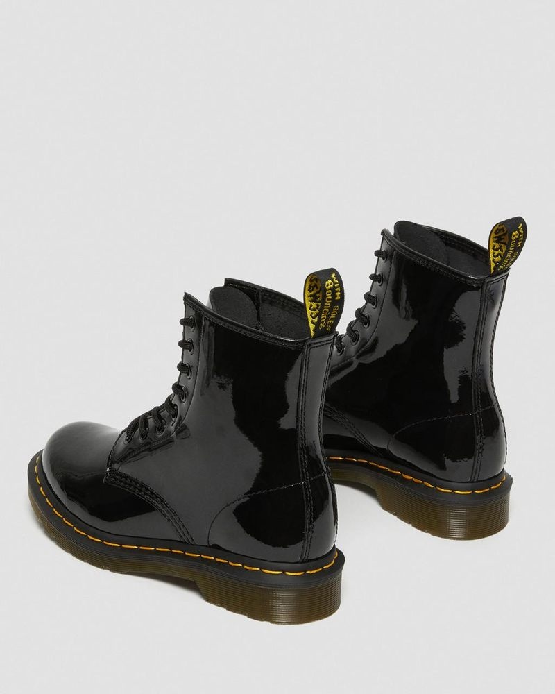 Dr Martin Martens 1460 - Patent Leather Lace Up Boots (Patent Leather) Boots Black | TJ58-K2PF