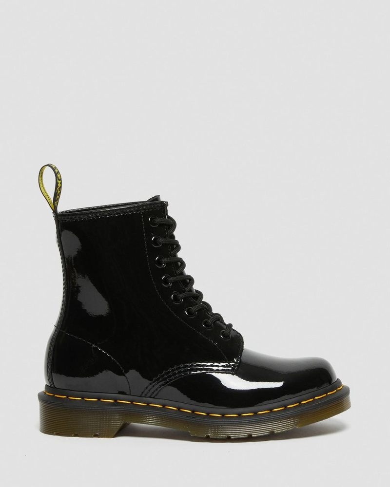 Dr Martin Martens 1460 - Patent Leather Lace Up Boots (Patent Leather) Boots Black | TJ58-K2PF