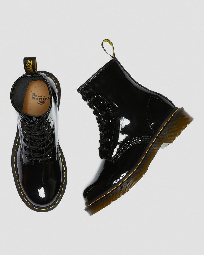 Dr Martin Martens 1460 - Patent Leather Lace Up Boots (Patent Leather) Boots Black | TJ58-K2PF