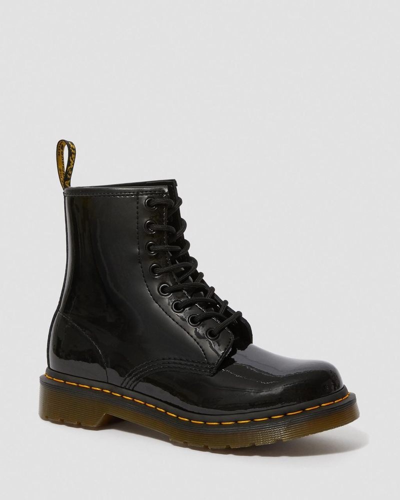 Dr Martin Martens 1460 - Patent Leather Lace Up Boots (Patent Leather) Boots Black | TJ58-K2PF