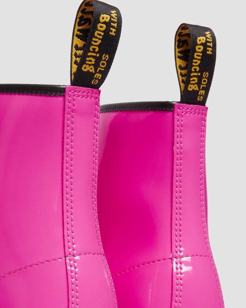 Dr Martin Martens 1460 - Patent Leather Lace Up Boots (Patent Leather) Boots Thrift Pink | YJ70-A9LA