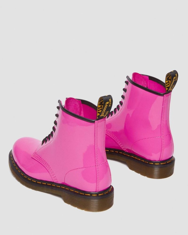 Dr Martin Martens 1460 - Patent Leather Lace Up Boots (Patent Leather) Boots Thrift Pink | YJ70-A9LA