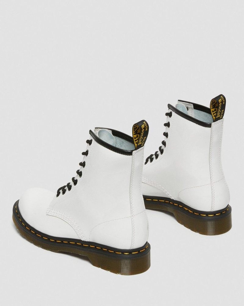 Dr Martin Martens 1460 - Patent Leather Lace Up Boots (Patent Leather) Boots White | ZU55-M9WE