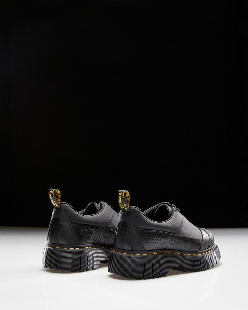 Dr Martin Martens 1461 Beta Clubwedge Platform Oxford Shoes (Lunar+Sorento+Hub Ripstop) Platforms Shoes Black | XN68-P0SI