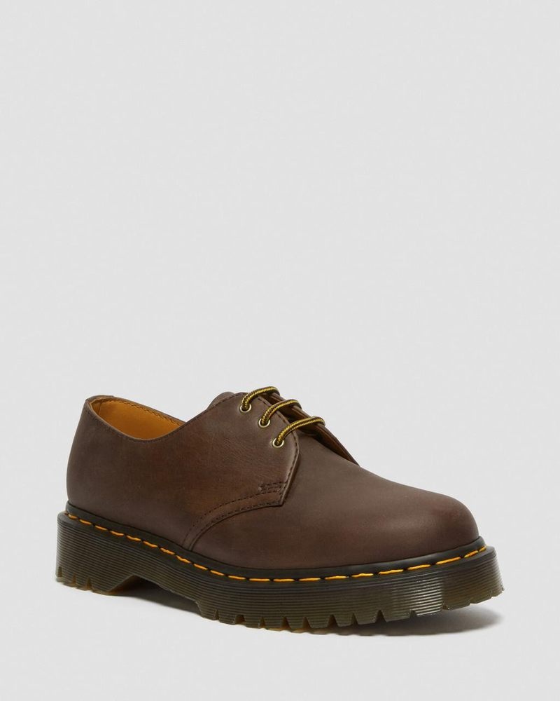 Dr Martin Martens 1461 Bex Crazy Horse Leather Oxford Shoes (Crazy Horse) Platforms Shoes Dark Brown | LY12-H6FQ