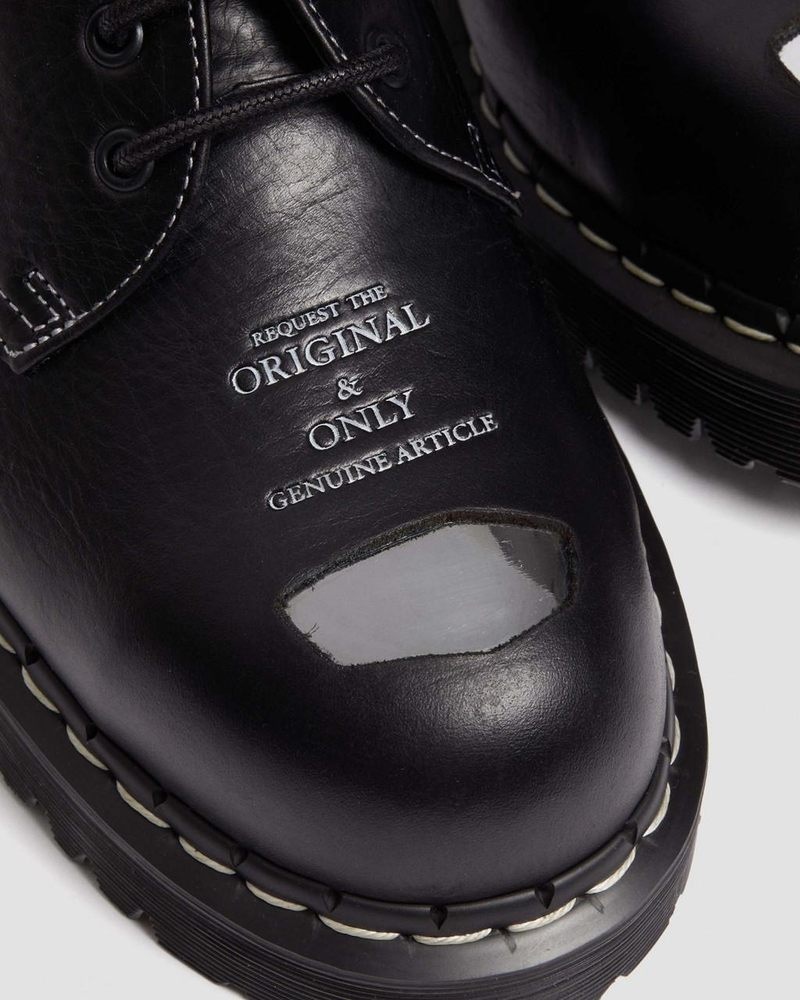 Dr Martin Martens 1461 Bex Exposed Steel Toe Oxford Shoes (Overdrive) Shoes Black | RD09-Y1KV