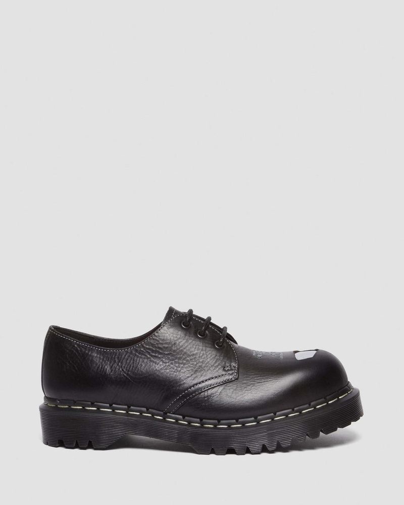 Dr Martin Martens 1461 Bex Exposed Steel Toe Oxford Shoes (Overdrive) Shoes Black | RD09-Y1KV