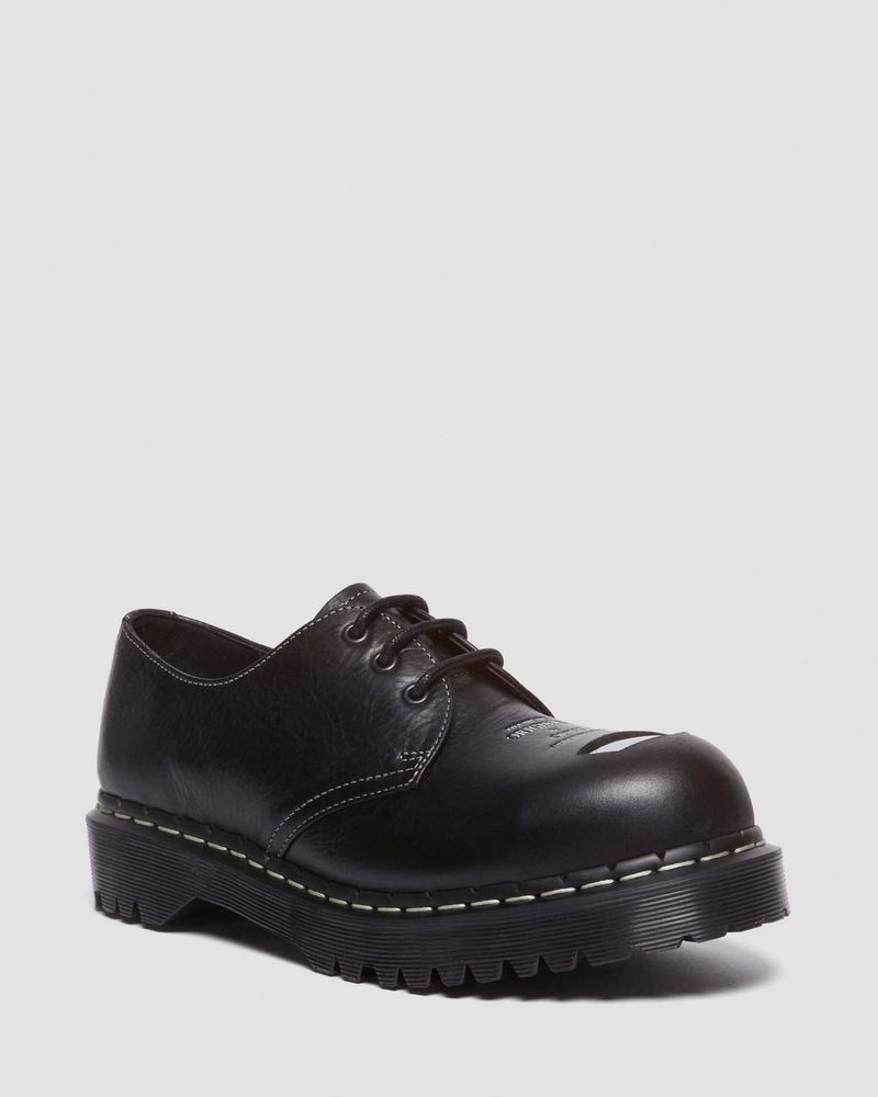 Dr Martin Martens 1461 Bex Exposed Steel Toe Oxford Shoes (Overdrive) Shoes Black | JI21-R1JE