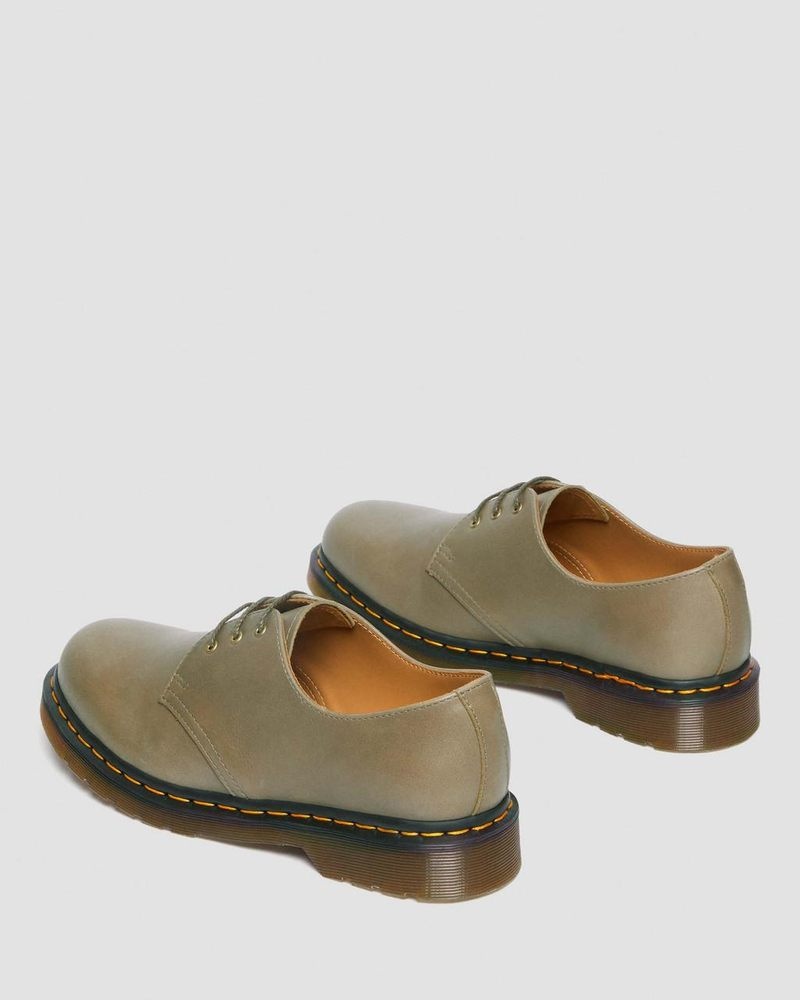 Dr Martin Martens 1461 Carrara Leather Oxford Shoes (Carrara) Shoes Olive | IS66-B8MZ