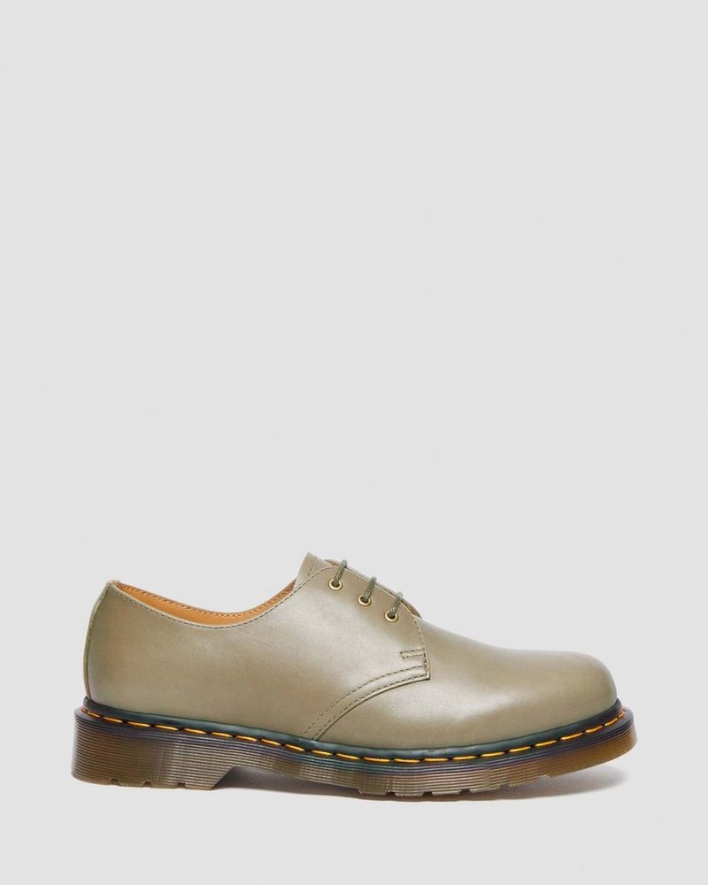 Dr Martin Martens 1461 Carrara Leather Oxford Shoes (Carrara) Shoes Olive | IS66-B8MZ