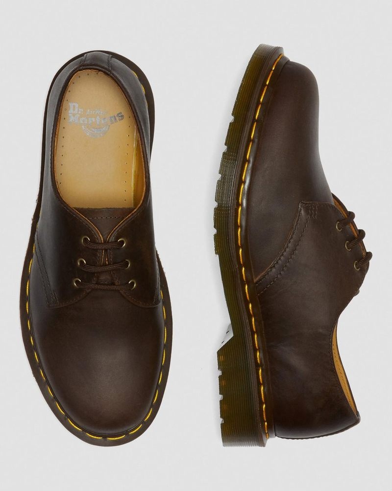 Dr Martin Martens 1461 Crazy Horse Leather Oxford Shoes (Crazy Horse) Shoes Brown | QN87-K2EO