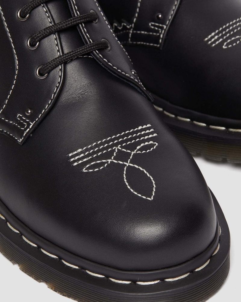 Dr Martin Martens 1461 Gothic Americana Leather Oxford Shoes (Wanama) Shoes Black | VZ17-I8RM