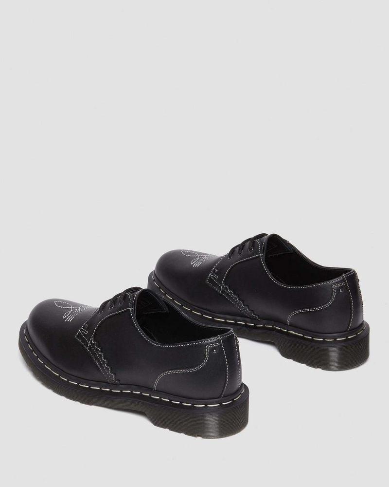 Dr Martin Martens 1461 Gothic Americana Leather Oxford Shoes (Wanama) Shoes Black | VZ17-I8RM