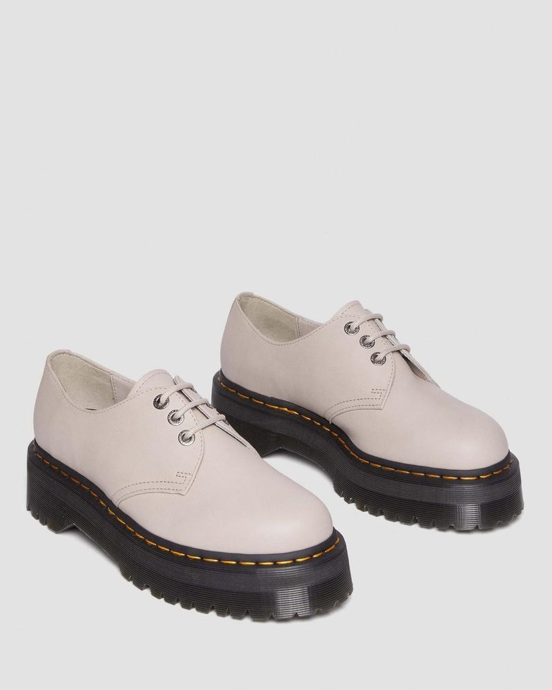 Dr Martin Martens 1461 II Pisa Leather Platform Shoes (Pisa) Shoes Vintage Taupe | AP83-B2HQ