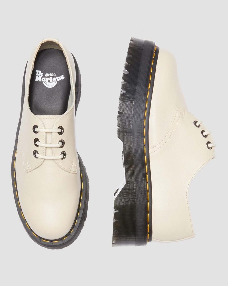 Dr Martin Martens 1461 II Pisa Leather Platform Shoes (Pisa) Shoes Parchment Beige | JS03-W2IP