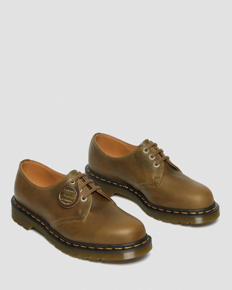 Dr Martin Martens 1461 Made in England Denver Leather Oxford Shoes (Denver Veg Tan) Shoes Olive | EZ60-C0BB