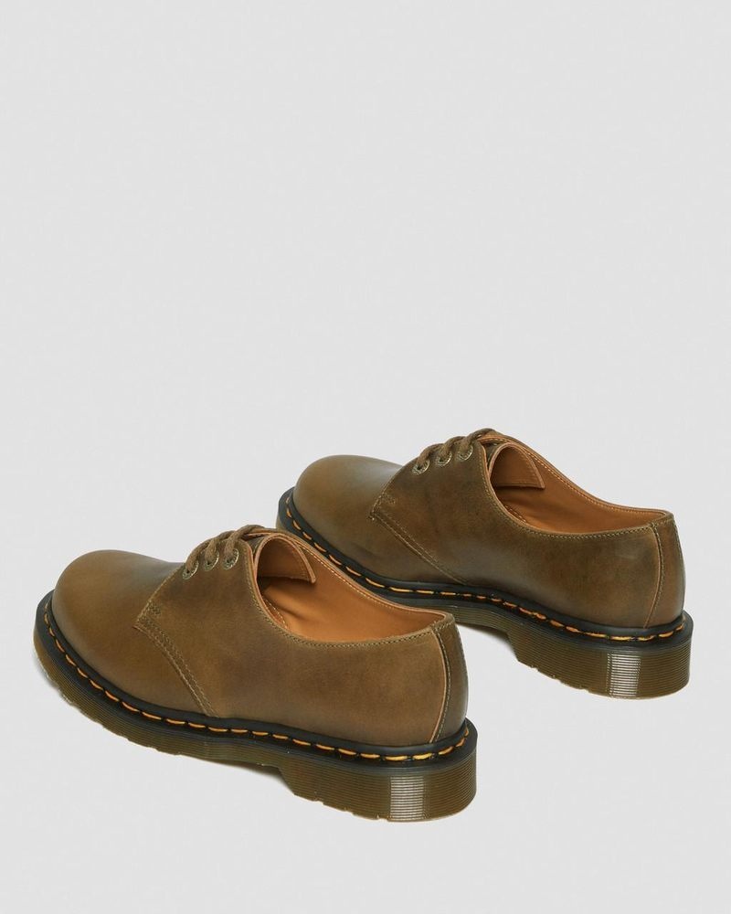 Dr Martin Martens 1461 Made in England Denver Leather Oxford Shoes (Denver Veg Tan) Shoes Olive | EZ60-C0BB