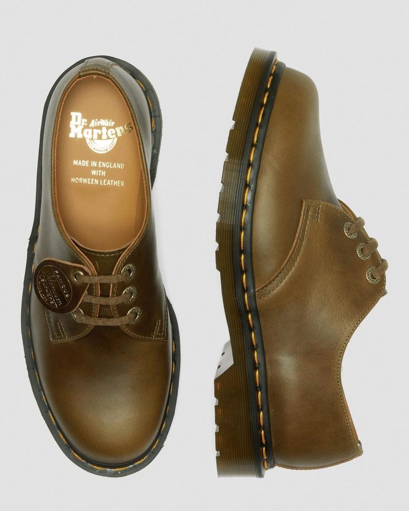 Dr Martin Martens 1461 Made in England Denver Leather Oxford Shoes (Denver Veg Tan) Shoes Olive | EZ60-C0BB