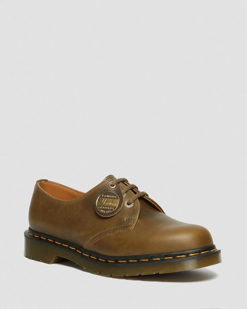 Dr Martin Martens 1461 Made in England Denver Leather Oxford Shoes (Denver Veg Tan) Shoes Olive | EZ60-C0BB