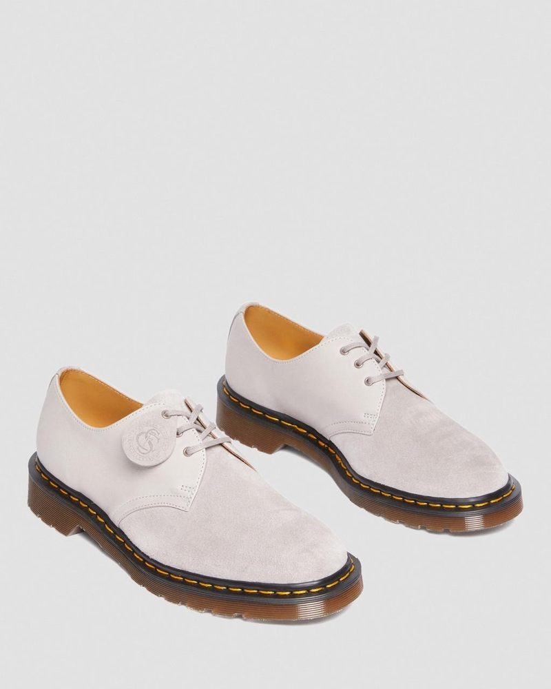 Dr Martin Martens 1461 Made in England Suede Oxford Shoes (Reverse Grain Suede) Shoes Pewter | KD03-W6ZH