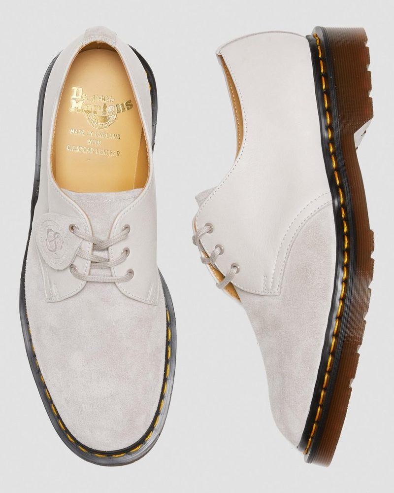 Dr Martin Martens 1461 Made in England Suede Oxford Shoes (Reverse Grain Suede) Shoes Pewter | KD03-W6ZH