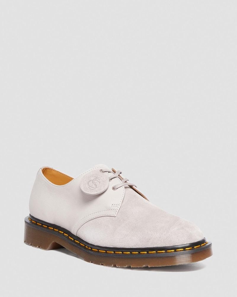 Dr Martin Martens 1461 Made in England Suede Oxford Shoes (Reverse Grain Suede) Shoes Pewter | KD03-W6ZH