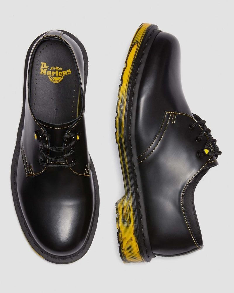 Dr Martin Martens 1461 Marbled Sole Leather Oxford Shoes (Smooth Leather) Shoes Black | TP74-Z7DP