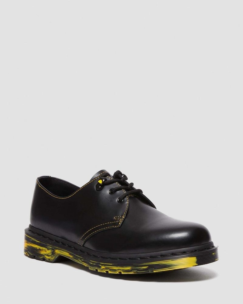 Dr Martin Martens 1461 Marbled Sole Leather Oxford Shoes (Smooth Leather) Shoes Black | TP74-Z7DP