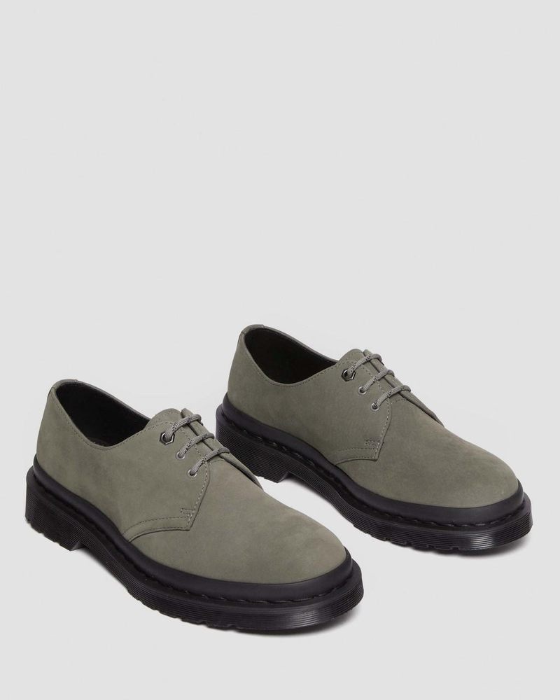 Dr Martin Martens 1461 Milled Nubuck Oxford Shoes (Milled Nubuck Wp) Shoes Nickel Grey | VX66-I2QE