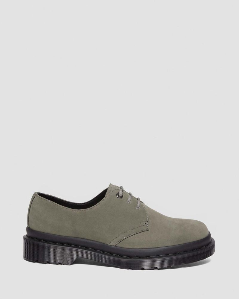 Dr Martin Martens 1461 Milled Nubuck Oxford Shoes (Milled Nubuck Wp) Shoes Nickel Grey | VX66-I2QE