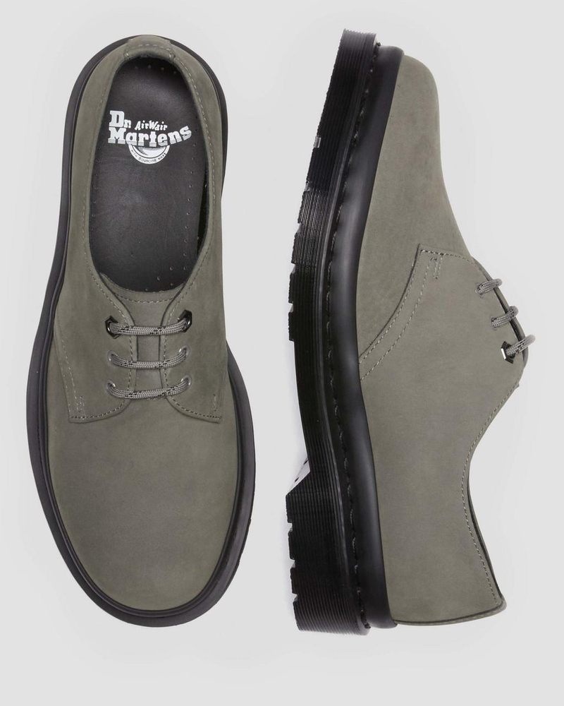 Dr Martin Martens 1461 Milled Nubuck Oxford Shoes (Milled Nubuck Wp) Shoes Nickel Grey | VX66-I2QE