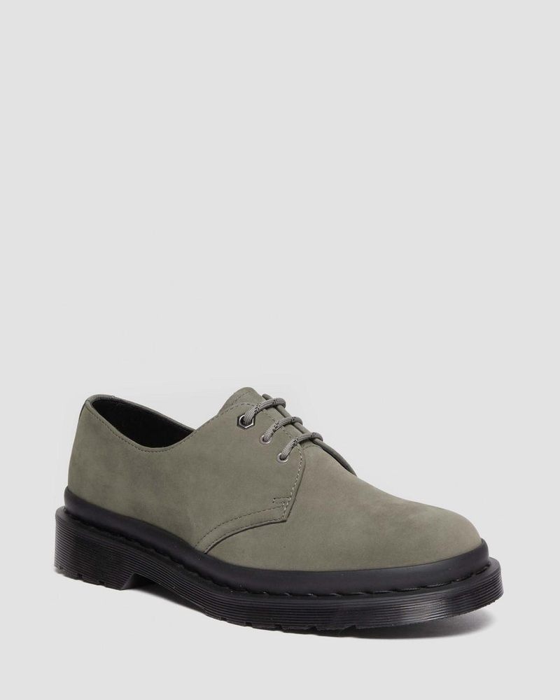 Dr Martin Martens 1461 Milled Nubuck Oxford Shoes (Milled Nubuck Wp) Shoes Nickel Grey | VX66-I2QE