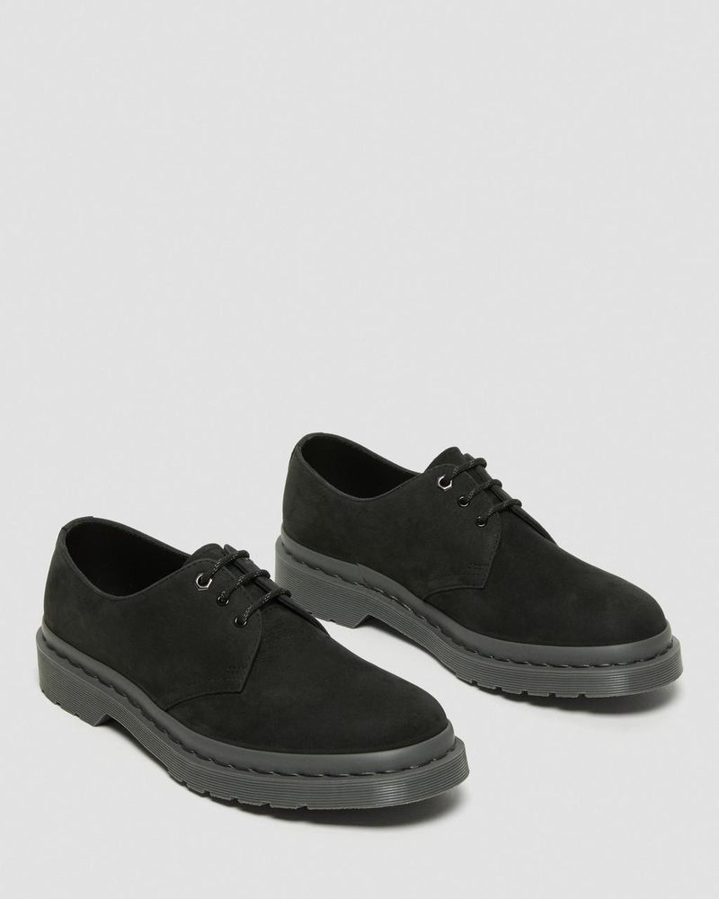 Dr Martin Martens 1461 Mono Milled Nubuck Leather Oxford Shoes (Milled Nubuck Wp) Shoes Black | NA14-C7OL