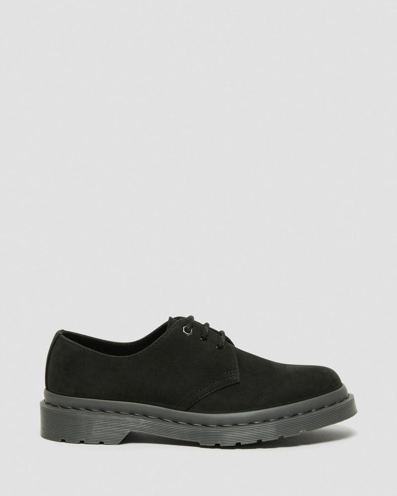 Dr Martin Martens 1461 Mono Milled Nubuck Leather Oxford Shoes (Milled Nubuck Wp) Shoes Black | NA14-C7OL