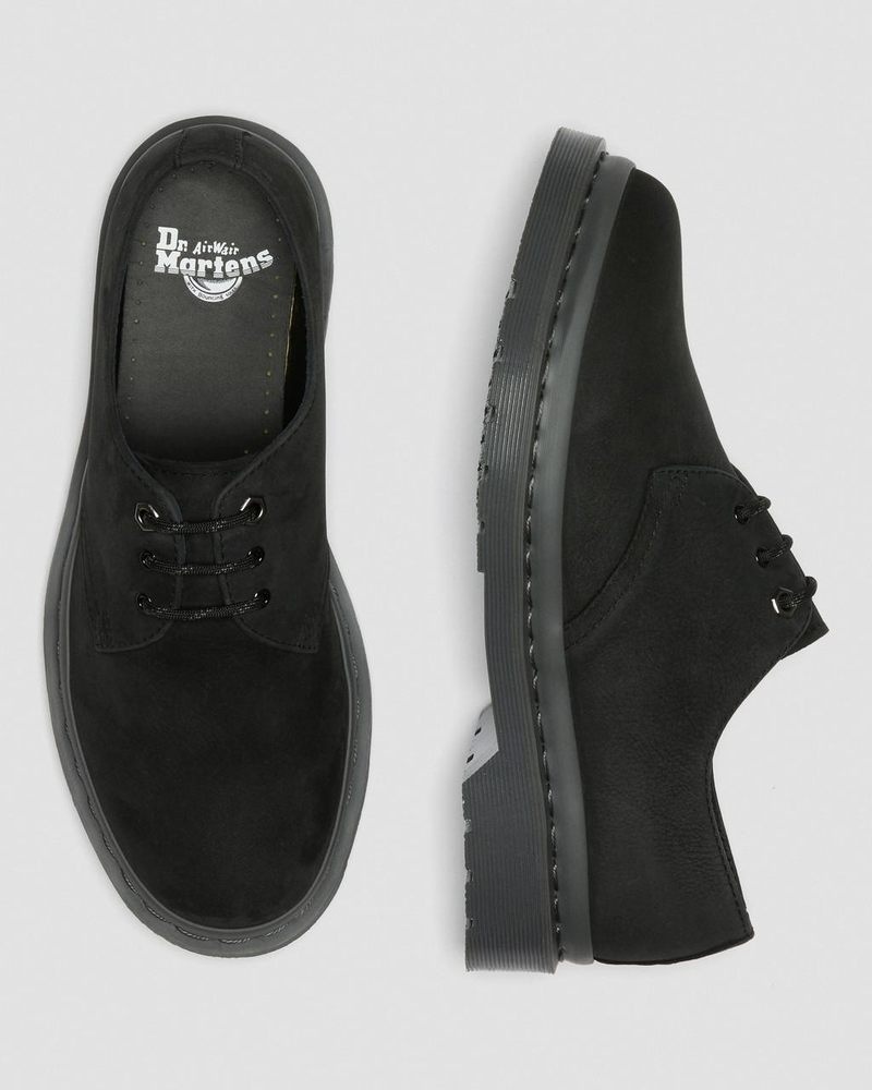 Dr Martin Martens 1461 Mono Milled Nubuck Leather Oxford Shoes (Milled Nubuck Wp) Shoes Black | NA14-C7OL