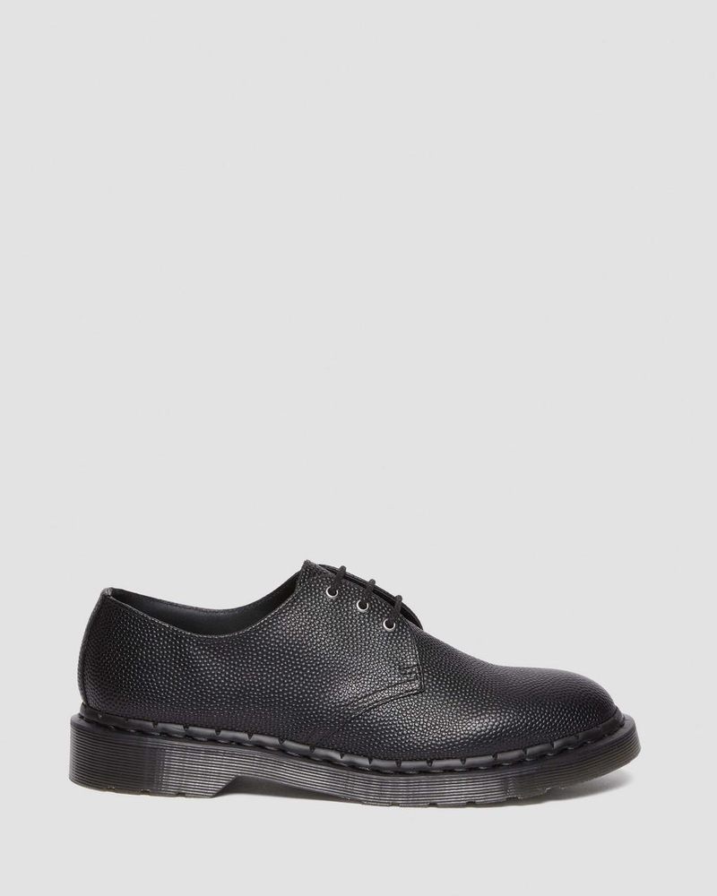 Dr Martin Martens 1461 Pebble Grain Leather Oxford Shoes (Atlas Pebble Grain) Shoes Black | ZY24-E7RF